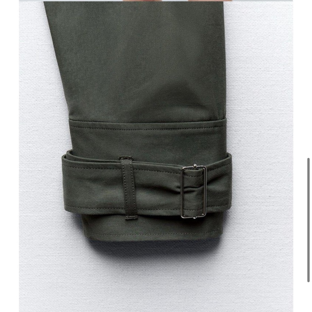 NWT ZARA KHAKI GREEN UTILITY STYLE CROPPED JACKET SHIRT - Picture 4 of 6